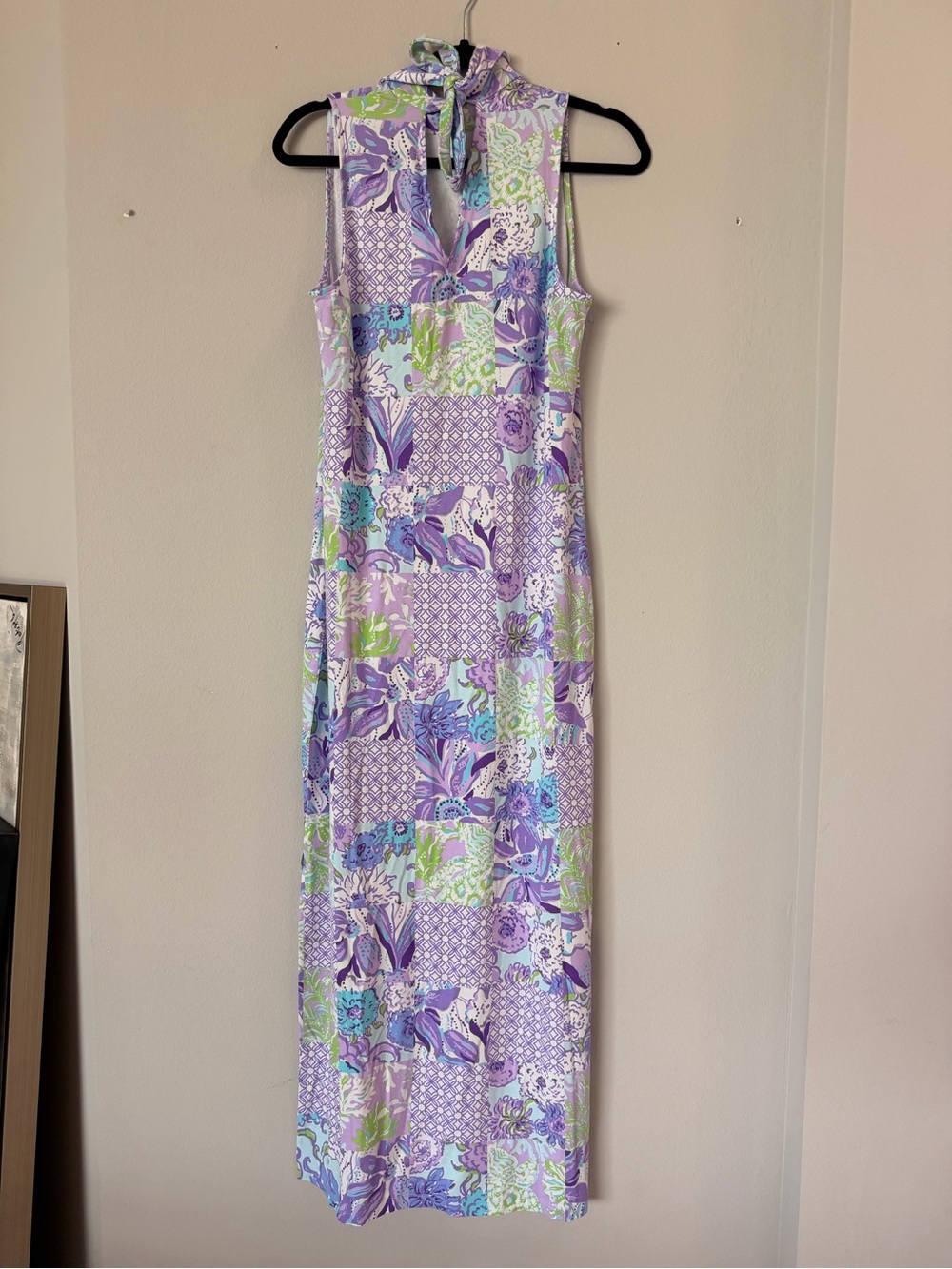 Lilly Pulitzer Lavender Maxi Dress with Green & Blue Floral Accents - Picture 4 of 9